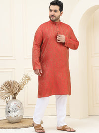 SOJANYA PLUS Plus Size Tenunan Rekaan Kurta Lurus dengan Piyama