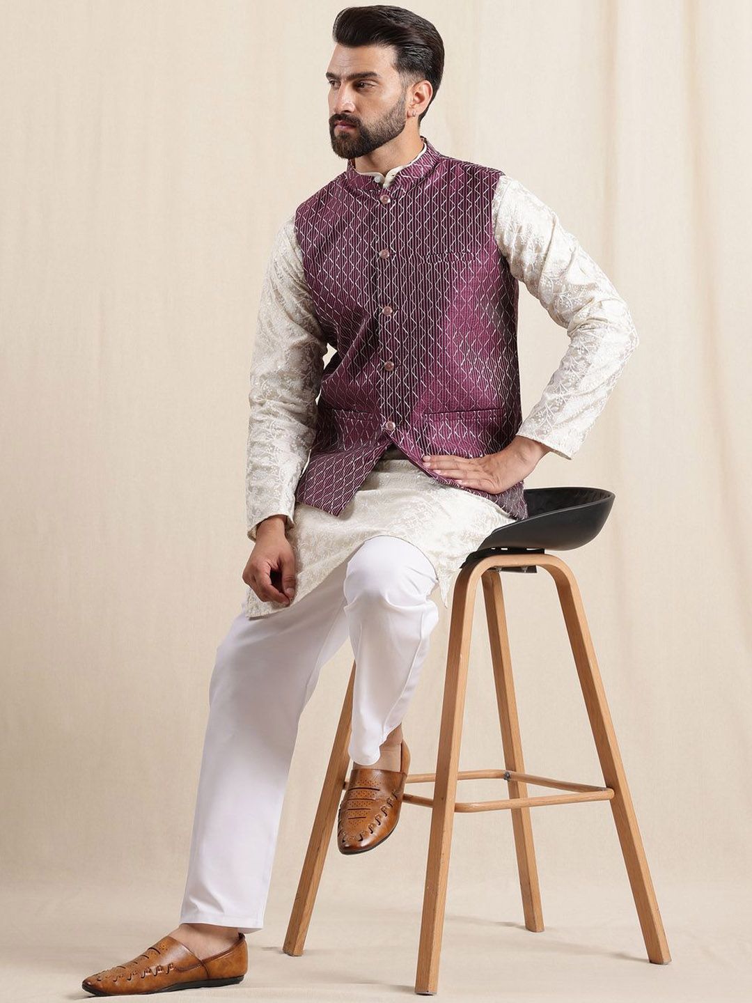 Anouk Embroidered Nehru Jacket
