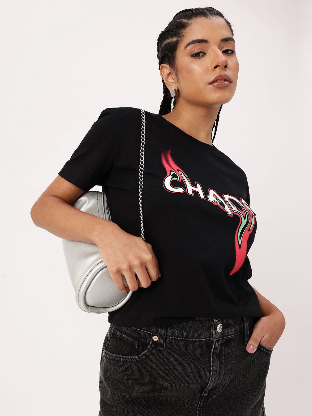 DressBerry Printed Relaxed Fit T-shirt