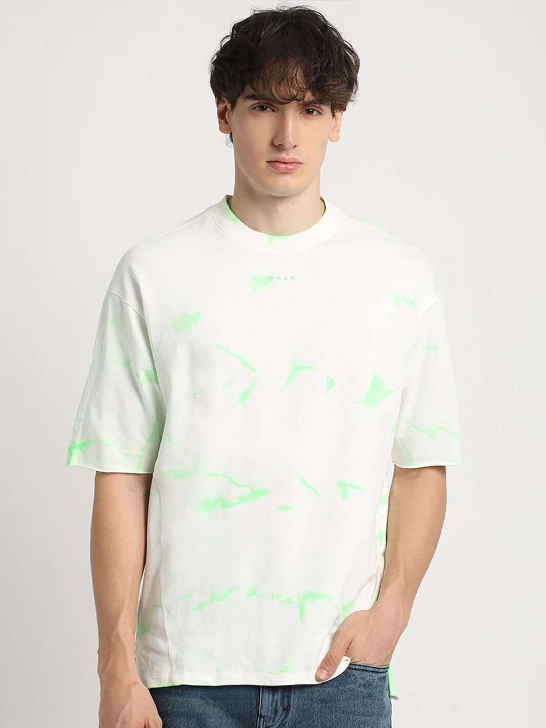 THE BEAR HOUSE Tie & Dye Drop-Shoulder Sleeves Pure Cotton Oversized T-shirt