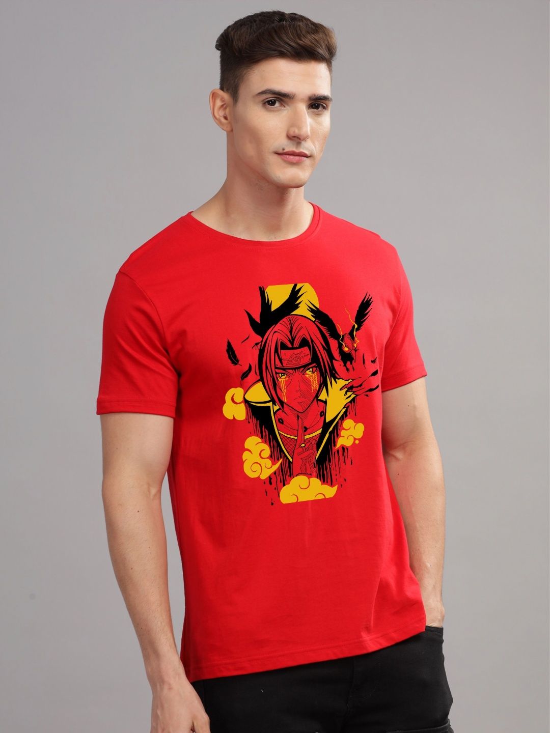 ADRO Men Printed Applique T-shirt