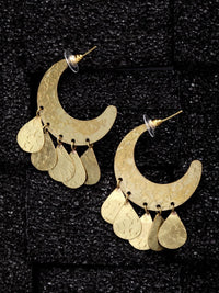 Anouk Gold-Plated Contemporary Half Hoop Earrings