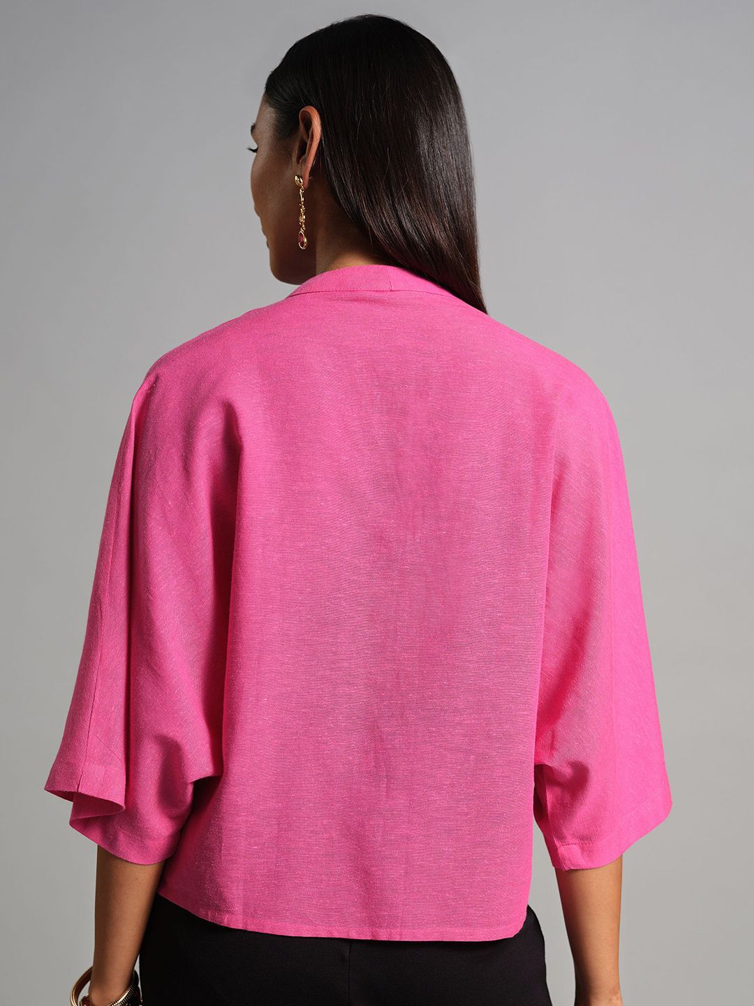 AND Women Solid V-Neck Shirt Style Top