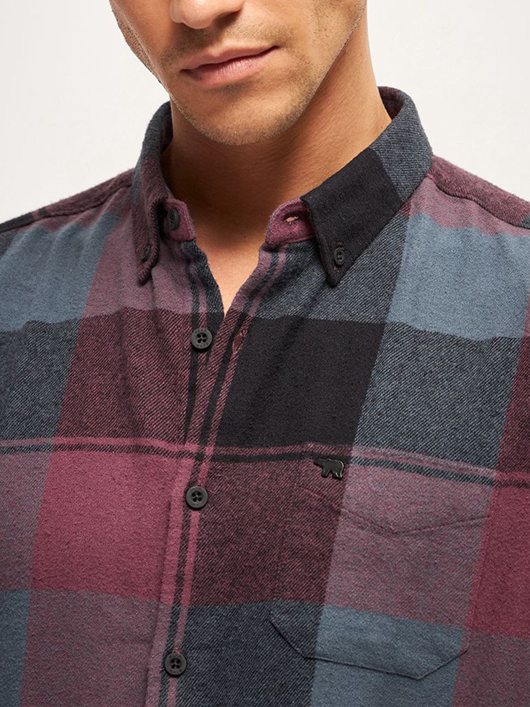 THE BEAR HOUSE Men Slim Fit Opaque Checked Casual Shirt