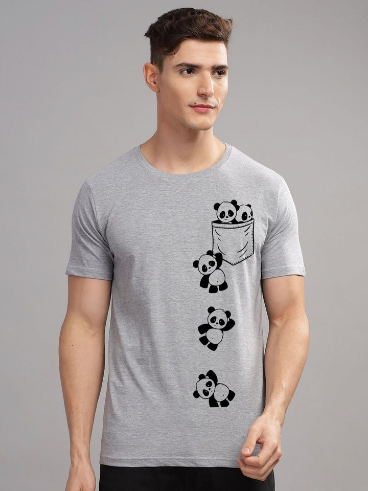 Pek ADRO Lelaki dengan 3 T-shirt Kapas Leher Bulat Bercetak Grafik