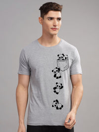 Pek ADRO Lelaki dengan 3 T-shirt Kapas Leher Bulat Bercetak Grafik