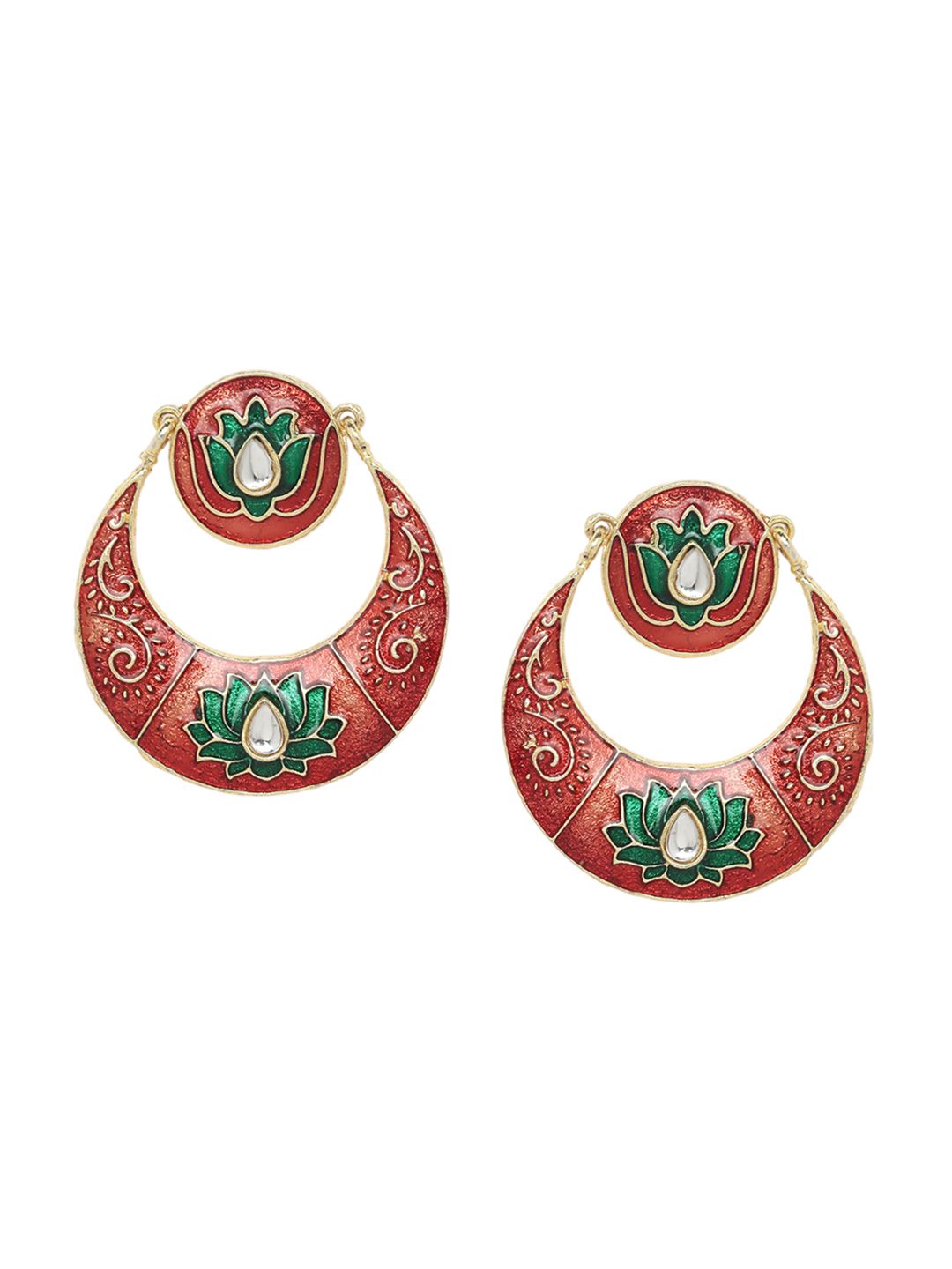 Anouk Gold-Plated Cubic Zirconia Studded Contemporary Drop Earrings