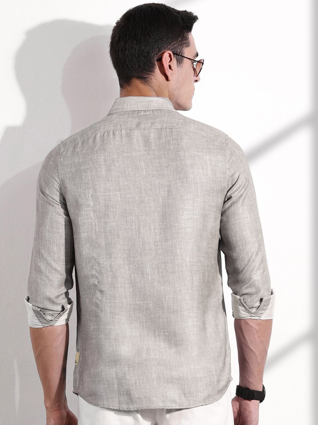 Thomas Scott Men Classic Slim Fit Opaque Casual Shirt