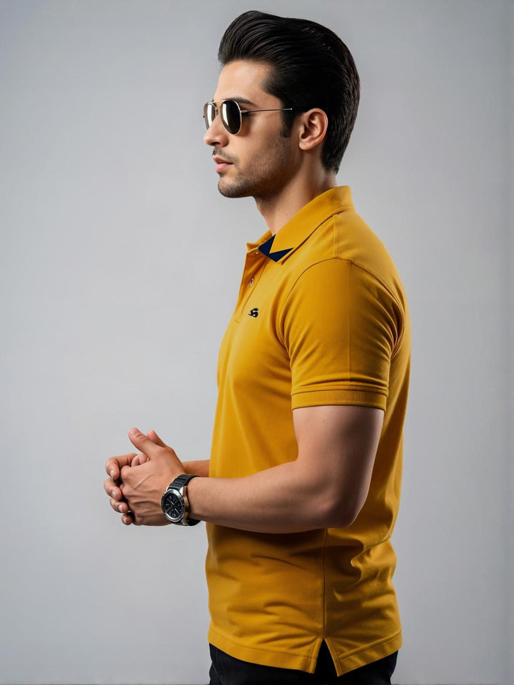 ADRO Men Mustard Cotton Tshirts