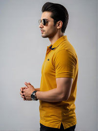 ADRO Men Mustard Cotton Tshirts