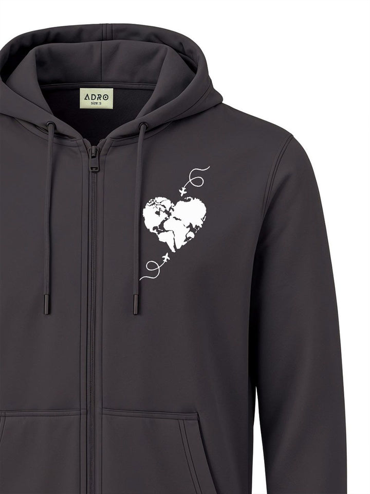 ADRO Men Printed Hooded Sweatshirt