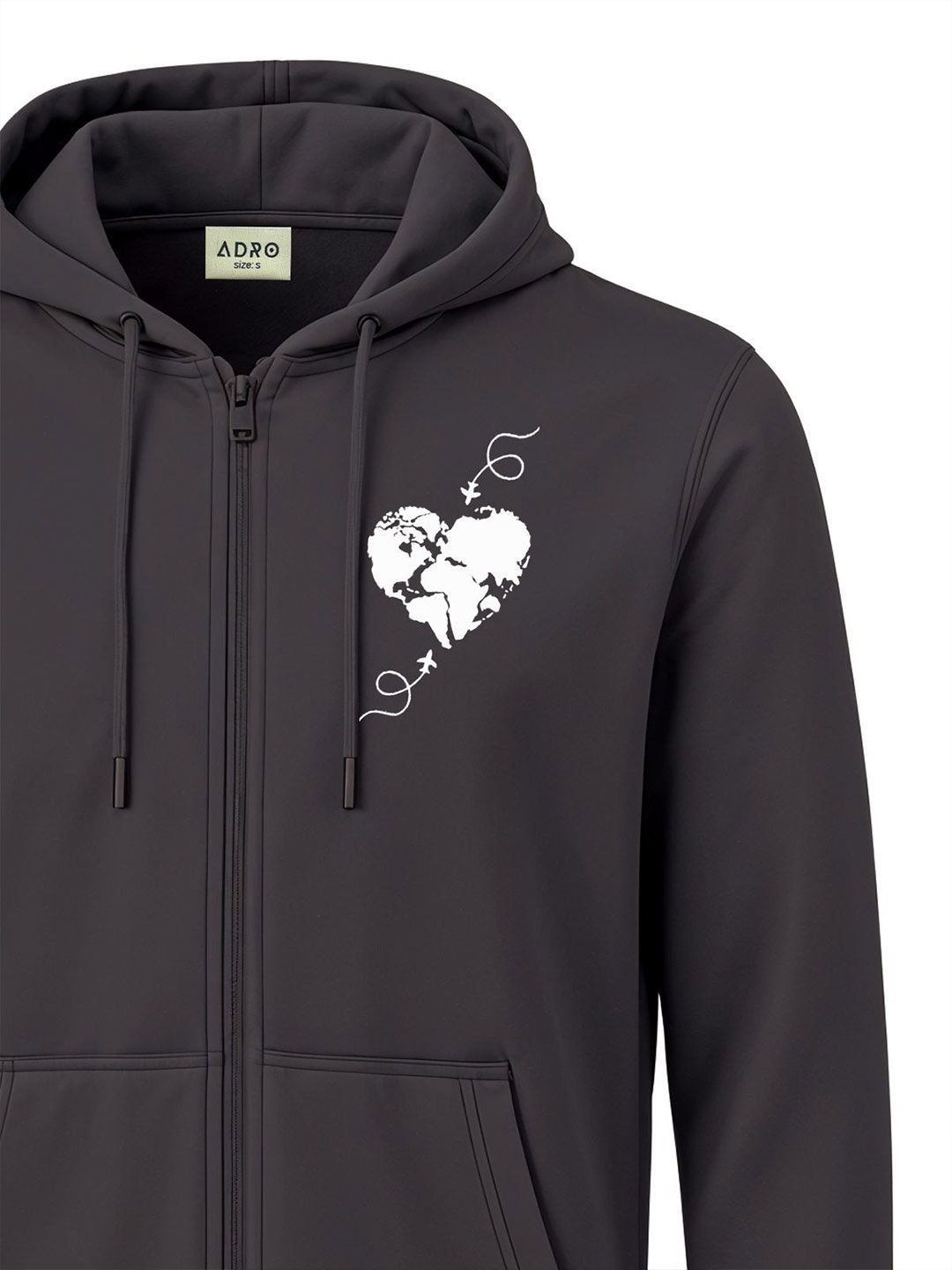 ADRO Men Printed Hooded Sweatshirt