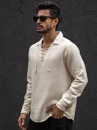 Powerlook Men Horizontal Stripes Opaque Casual Shirt