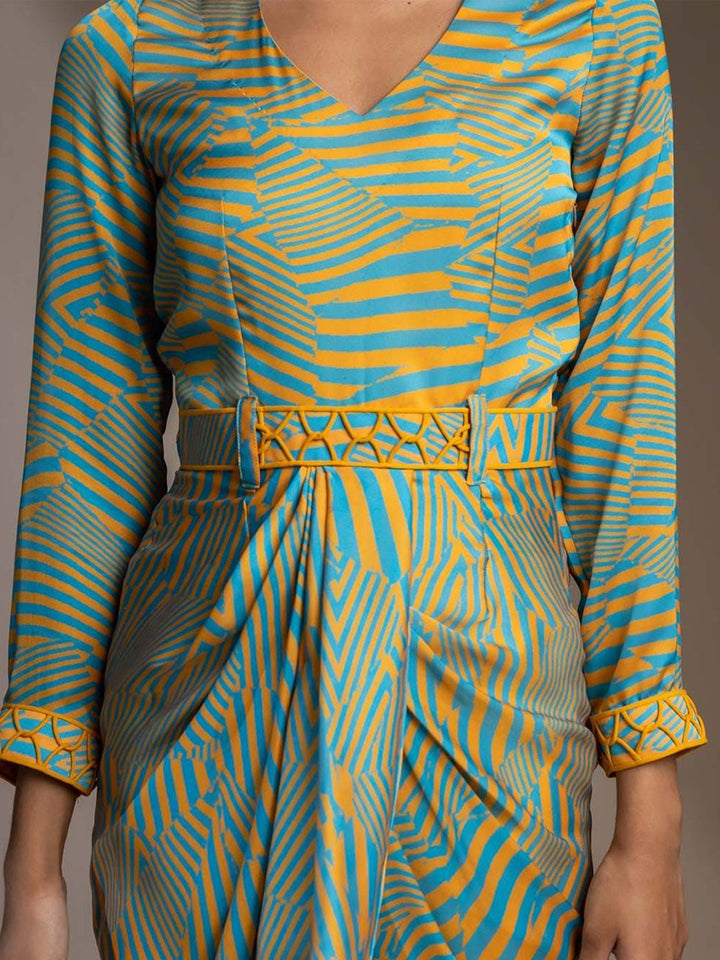 Mamicha Print Georgette A-Line Midi Dress