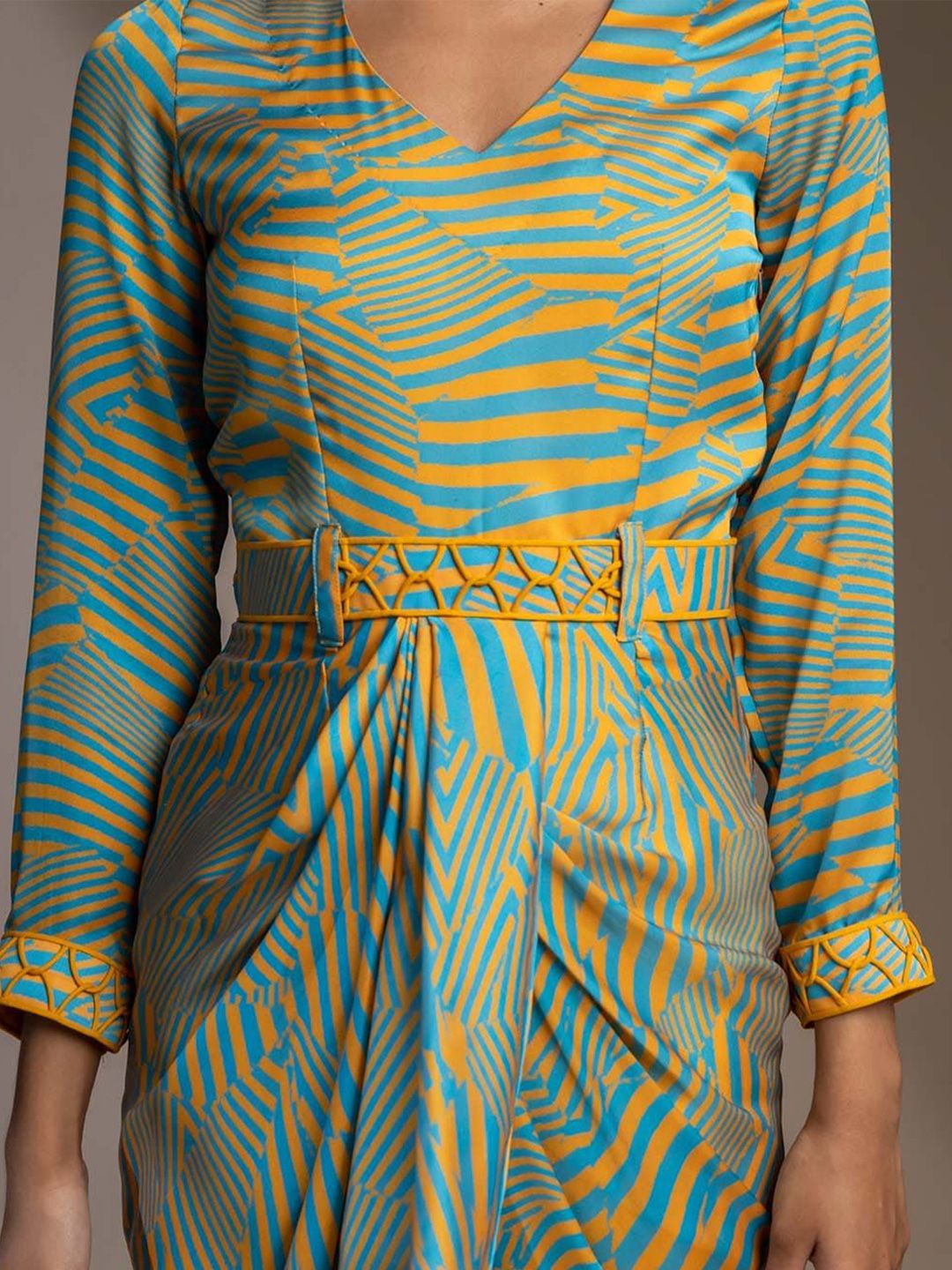 Mamicha Print Georgette A-Line Midi Dress