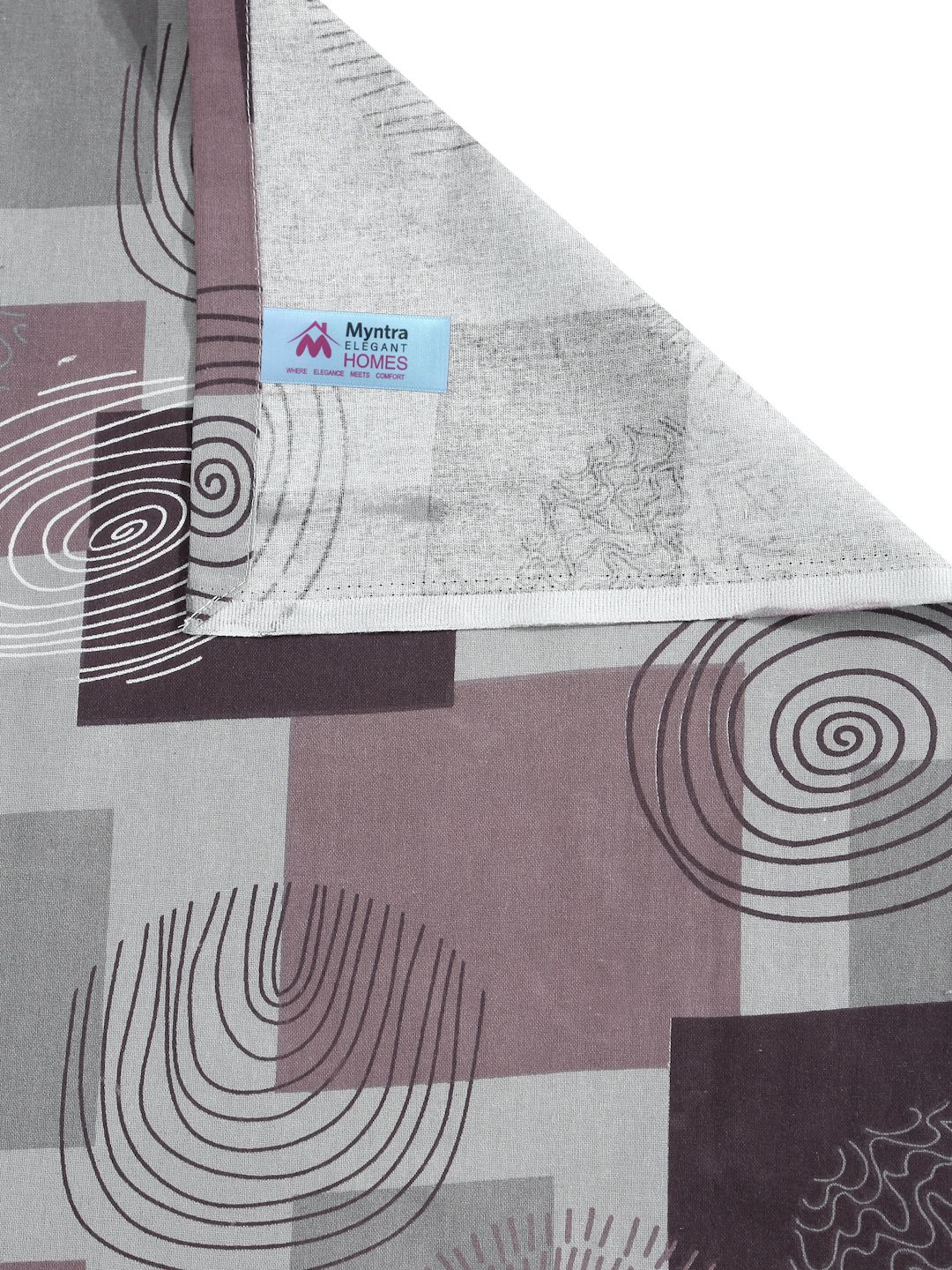 Myntra Elegant Homes Purple Geometric Pure Cotton 400 TC King Bedsheet Set-2.5mX2.25m