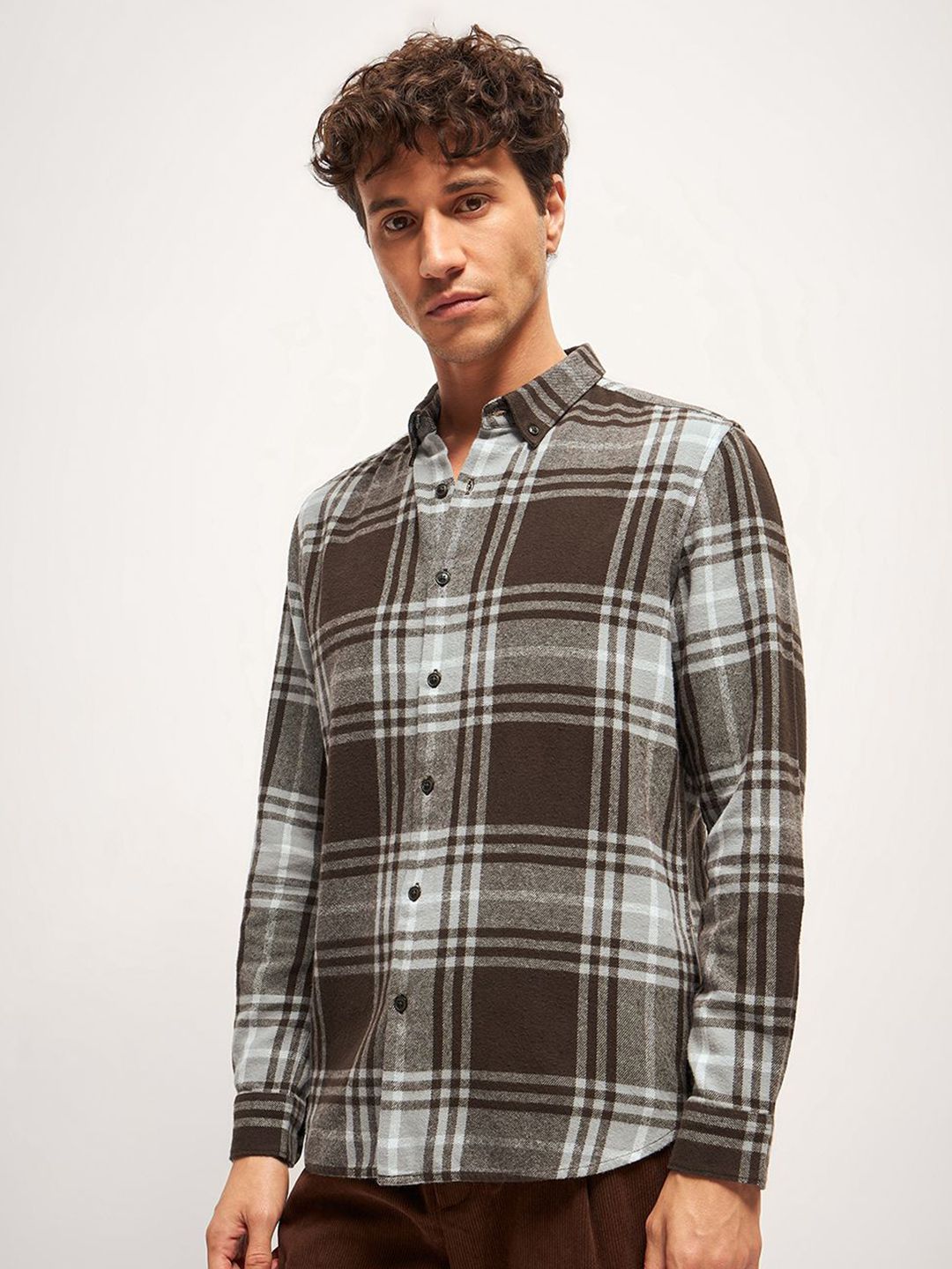 THE BEAR HOUSE Men Slim Fit Tartan Checks Opaque Checked Casual Shirt
