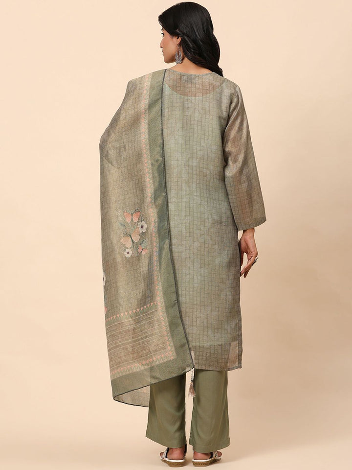 Mamicha Women Floral Printed Regular Beads and Stones Pure Cotton Kurti with Palazzos & With Dupatta