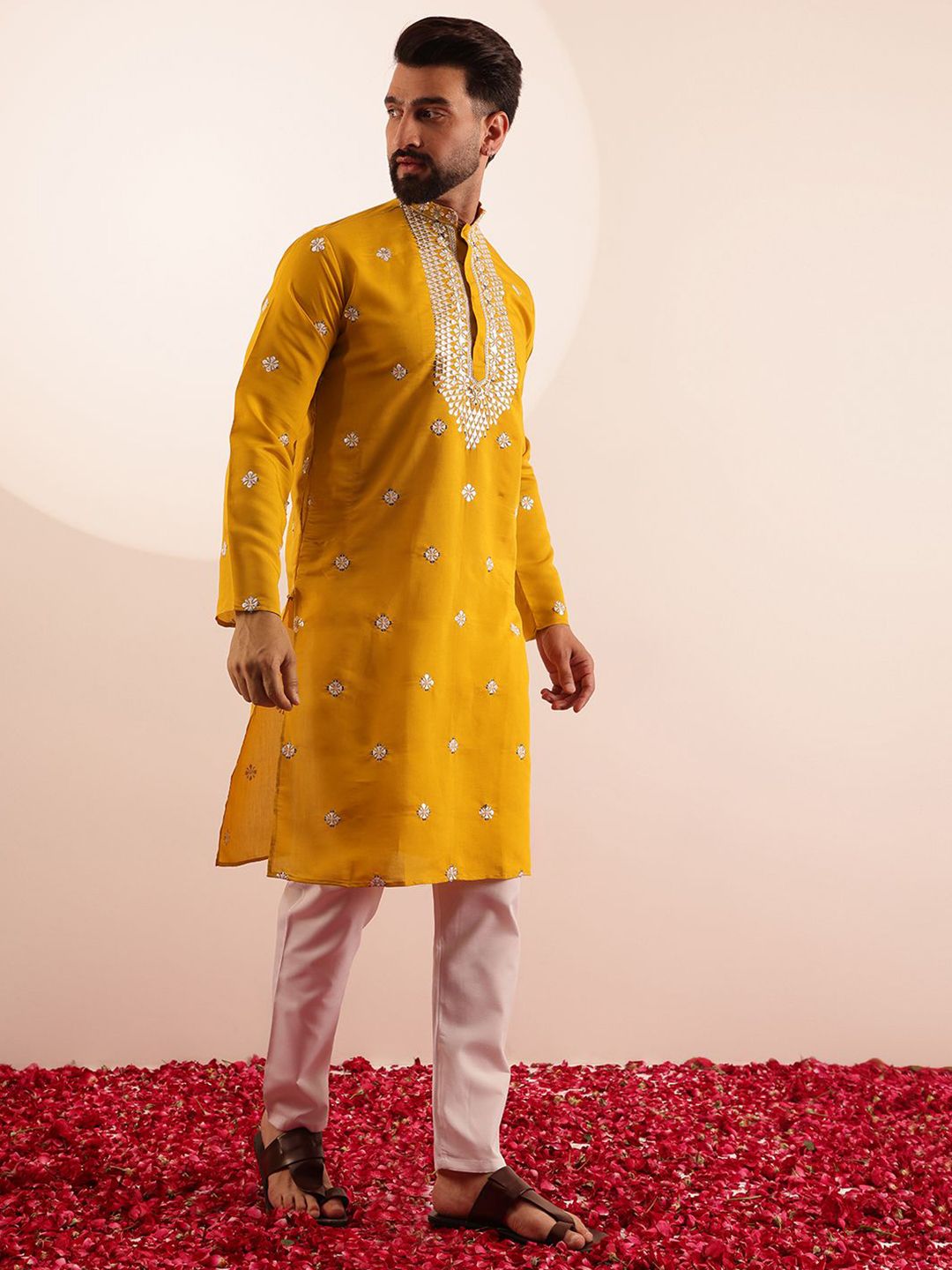SOJANYA Kurta Kerja Cermin Sulam Lelaki