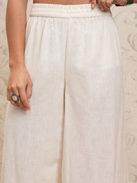 Vishudh Floral Embroidered Regular Thread Work Pure Cotton Kurta With Palazzos