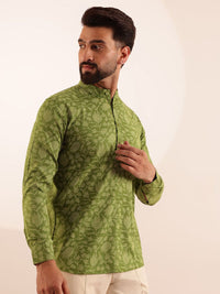 Anouk Floral Printed Mandarin Collar Short Kurta