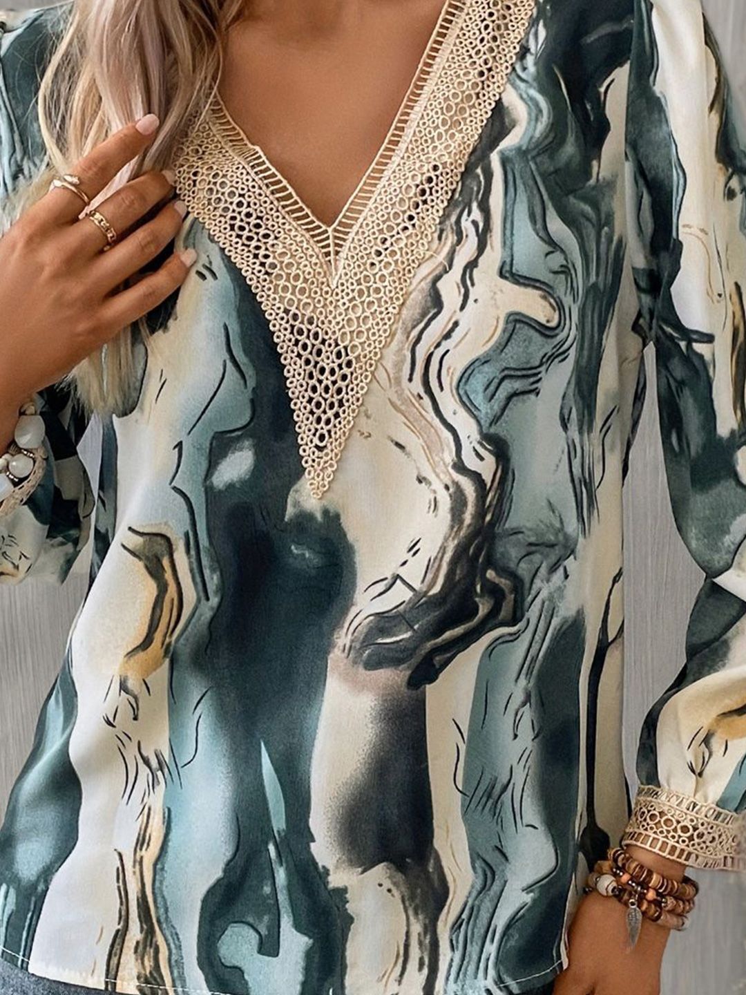 all about you Print Bell Sleeve Top