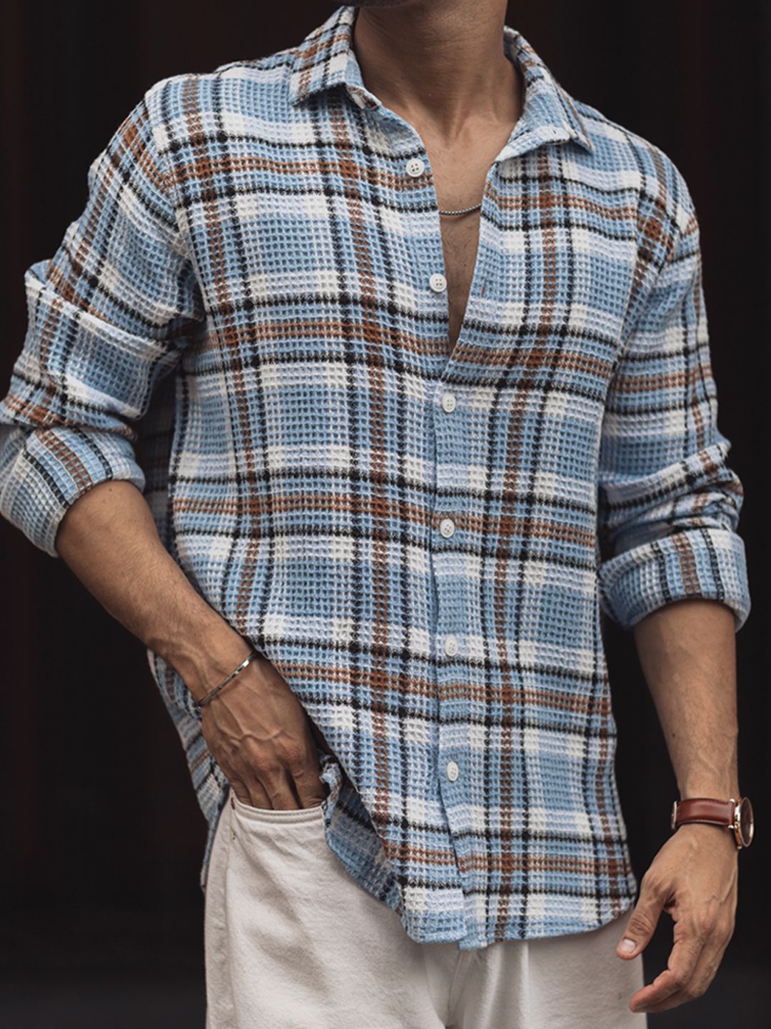 Powerlook Men Tartan Checks Opaque Checked Casual Shirt