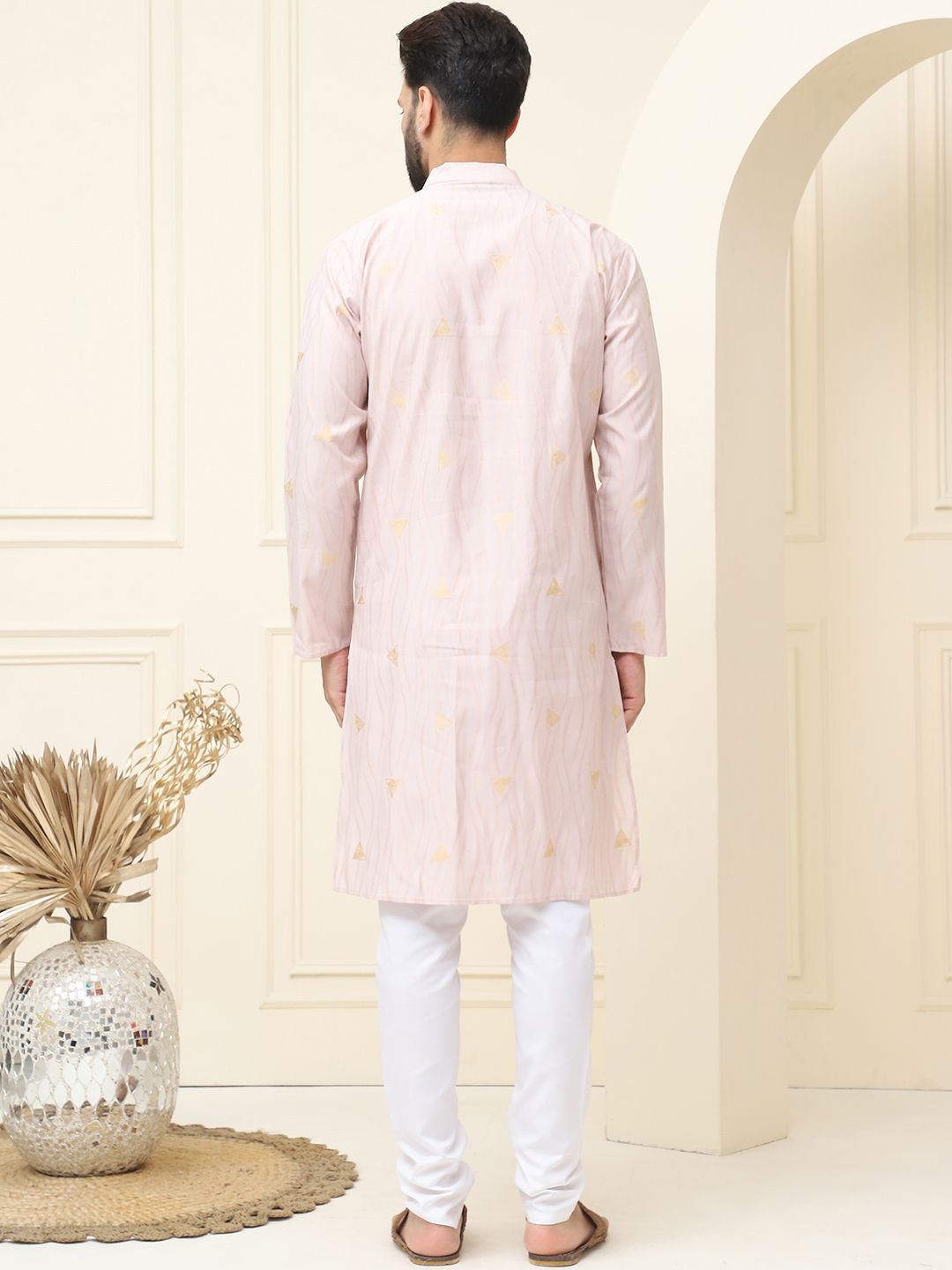 SOJANYA Geometric Woven Design Regular Jacqard Cotton Silk Silk Kurta With Pyjama