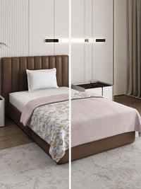 Monte Carlo Brown & White Printed Mild Winter 150 GSM Single Bed Dohar