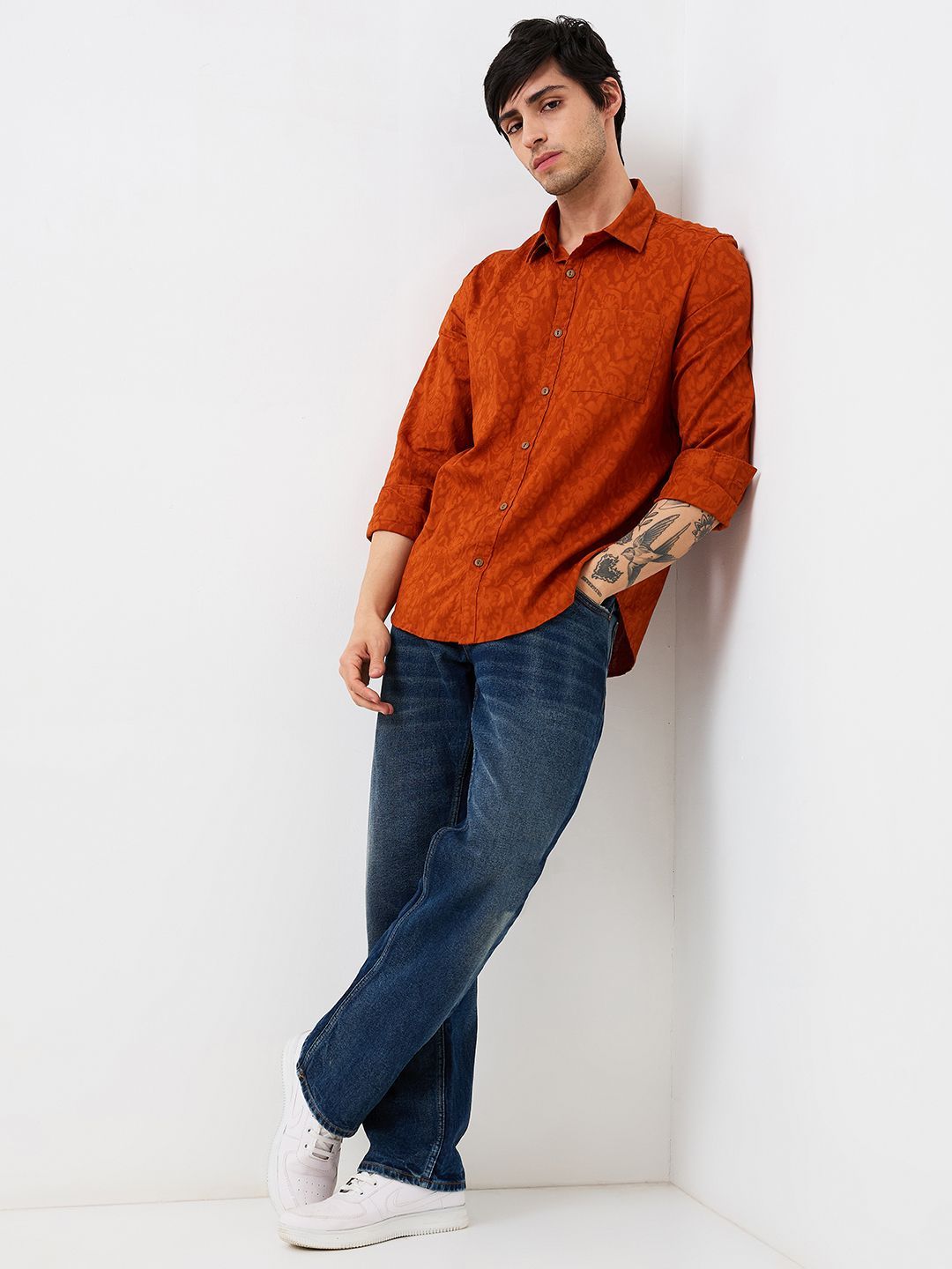 SPYKAR Men Spread Collar Floral Printed Cotton Casual Shirt