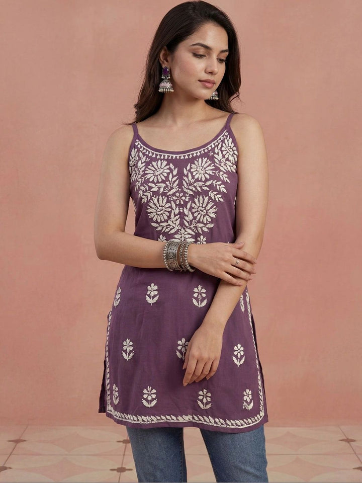 Kurta Sulam Benang Sulam Wanita Rumah Chikankari