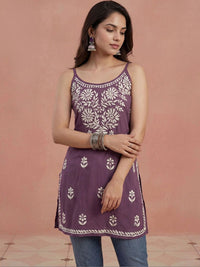 Kurta Sulam Benang Sulam Wanita Rumah Chikankari