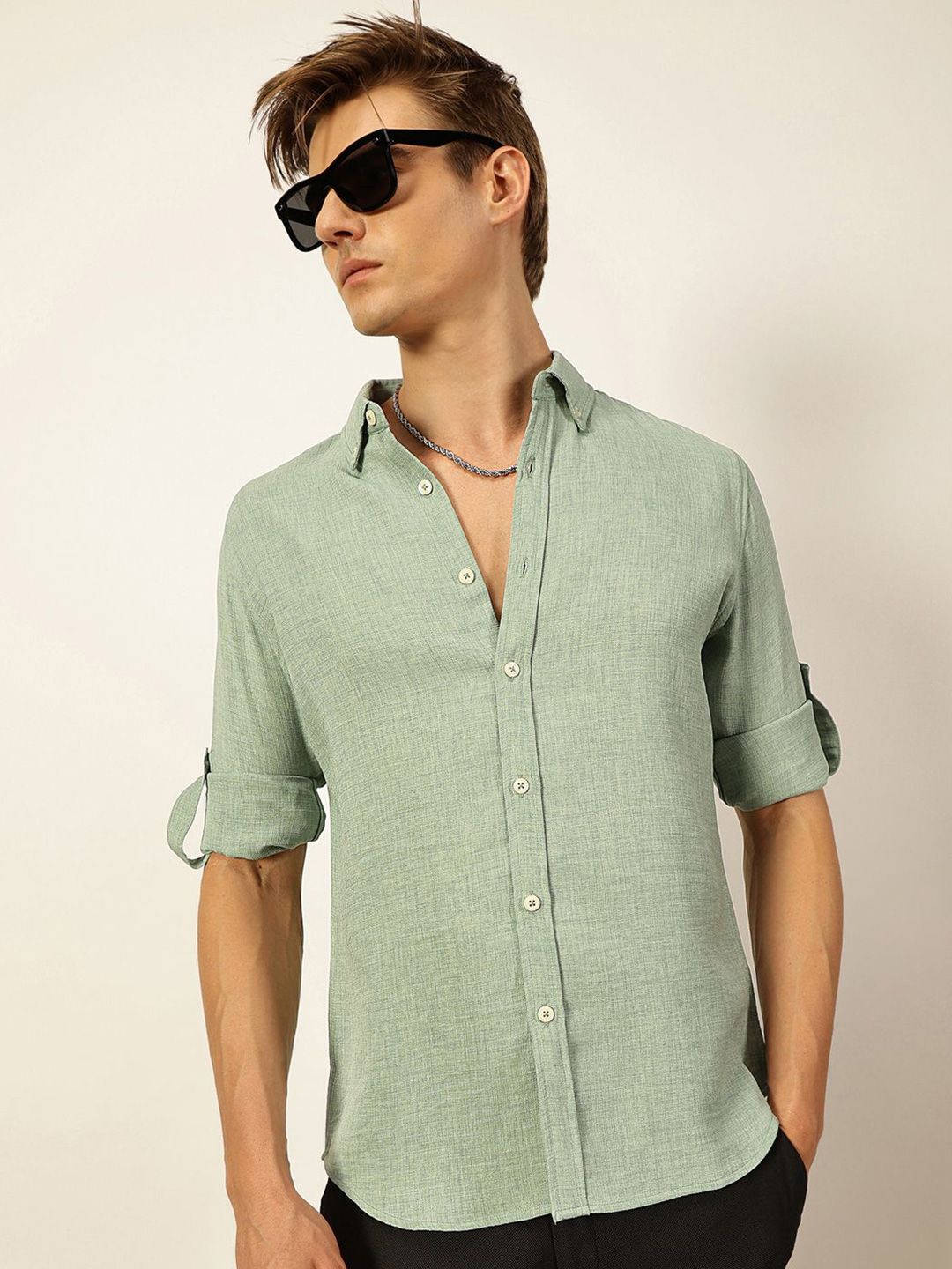 Thomas Scott Men Slim Fit Button-Down Collar Casual Shirt