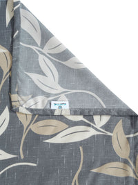 KLOTTHE Grey Leaf Polycotton 300 TC King Bedsheet with 2 Pillow Covers-98 x 89 inches