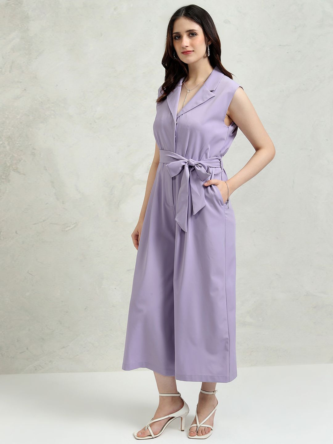 ESPYR By Tokyo Talkies Shawl Neck Culotte Jumpsuit