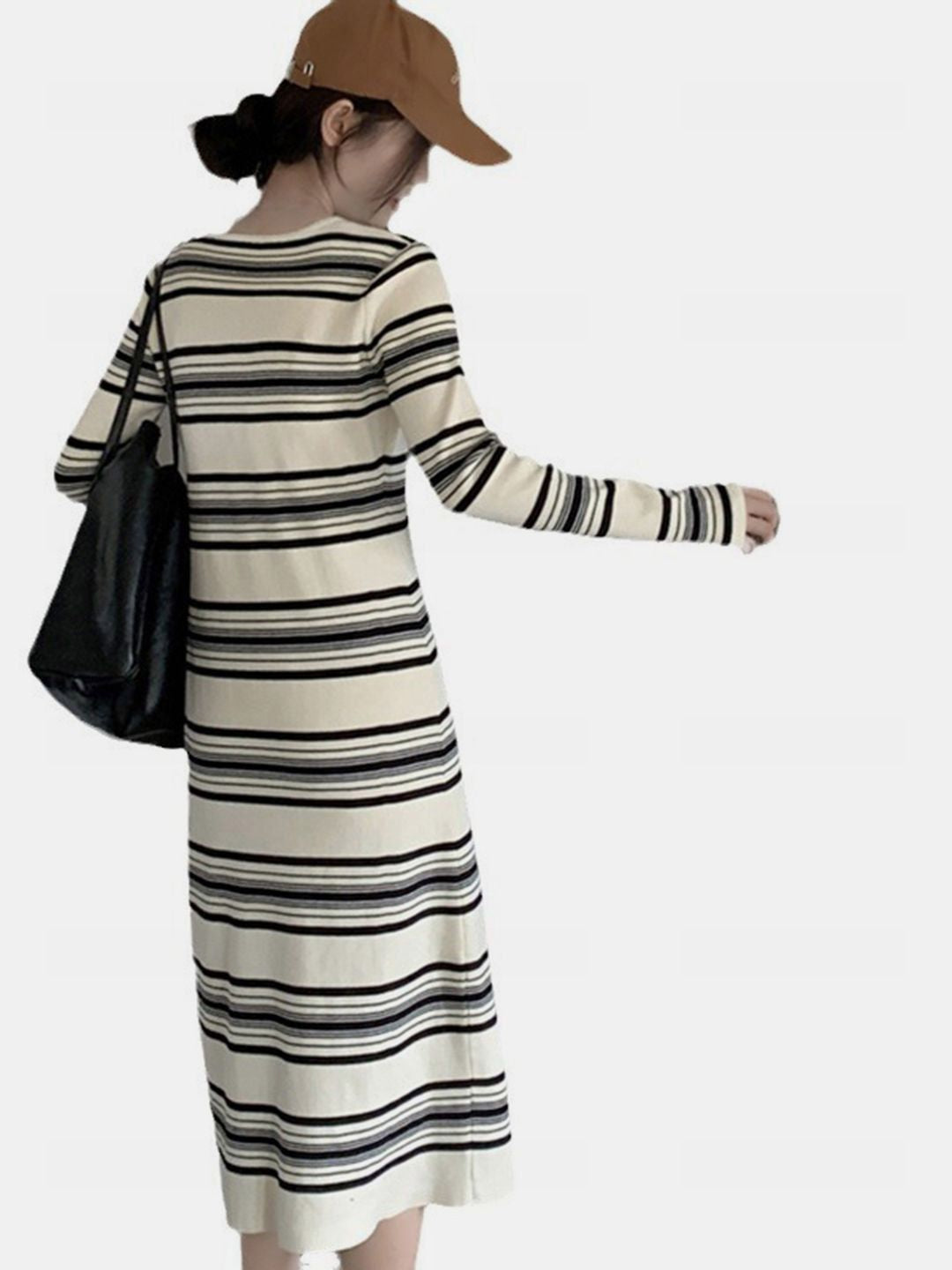 DressBerry Women Striped A-Line Midi Dress
