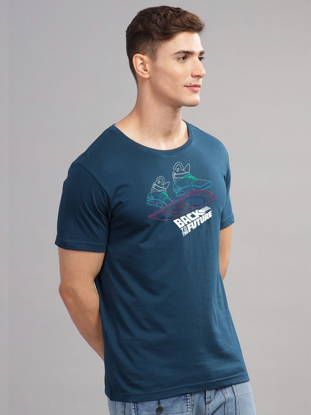 ADRO Men Typography Printed Tropical Raw Edge T-shirt