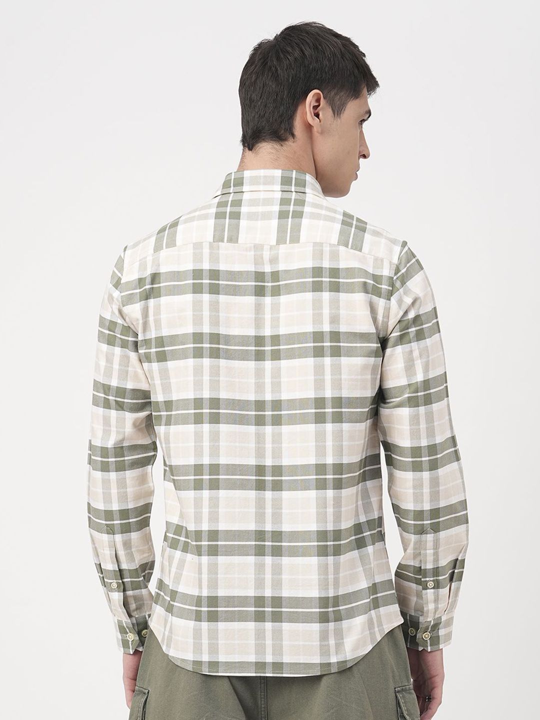 VASTRADO Men Classic Slim Fit Opaque Checked Casual Shirt
