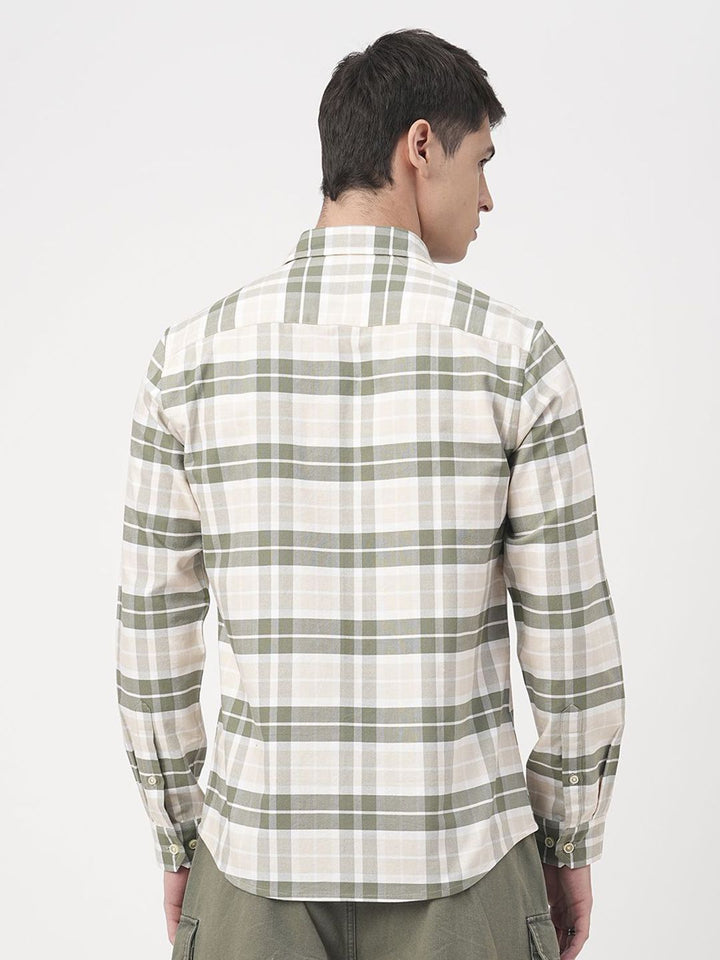 VASTRADO Men Classic Slim Fit Opaque Checked Casual Shirt