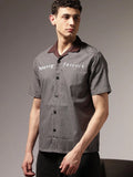 Eszett Checked Spread Collar Cotton Casual Shirt