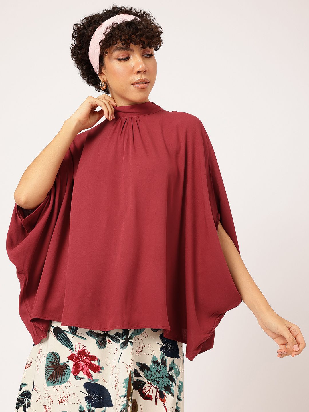 DressBerry Cuddly Couture Tie-Up Detail Cape Top