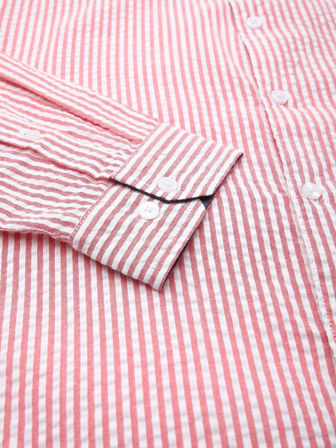 VASTRADO Men Classic Cutaway Collar Multi Striped Cotton Slim Fit Casual Shirt