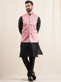Anouk Men Mandarin Collar Kurta with Pyjamas with Nehru Jacket