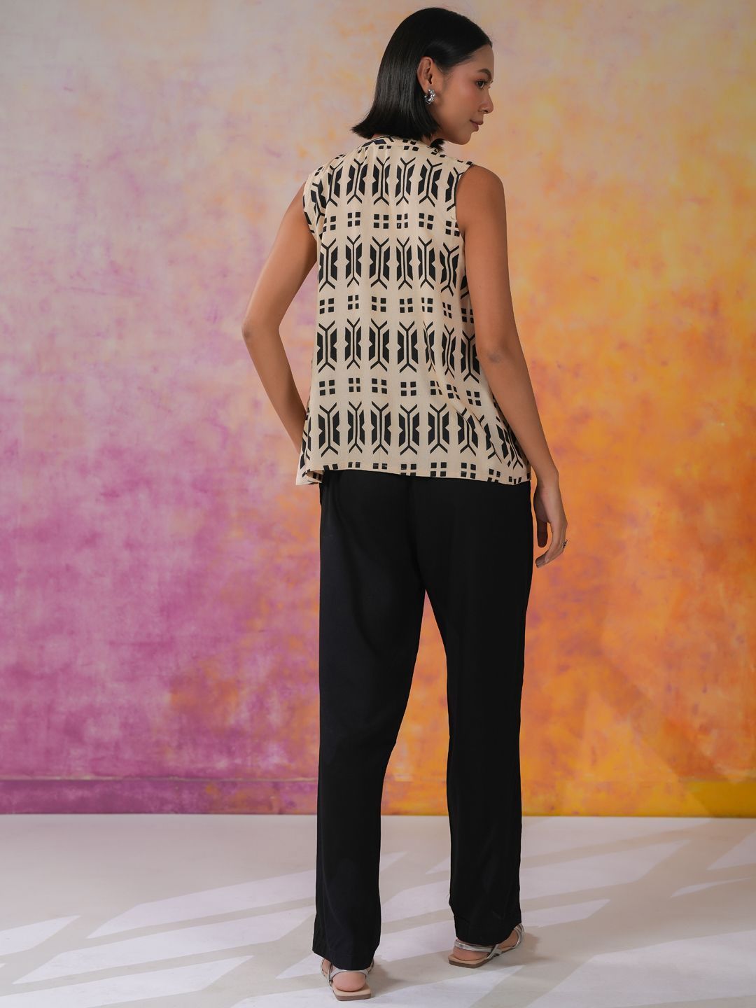SANSKRUTIHOMES Printed Sleeveless Top & Trousers Co-ords