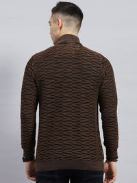 Monte Carlo Men Self Design High Neck Cotton Pullover Sweater