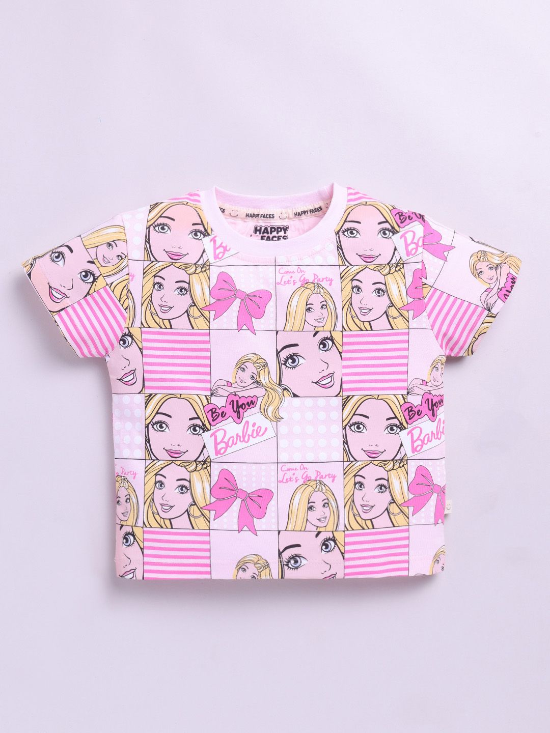 Happy Faces Kids Girls Barbie Printed Pure Cotton T-Shirt