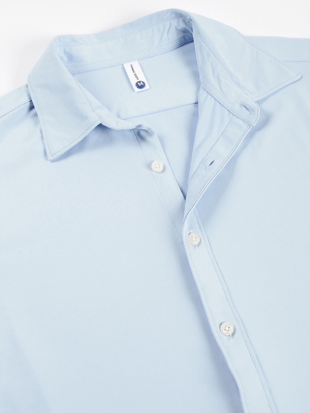 Thomas Scott Men Premium Spread Collar Solid Slim Fit Casual Shirt