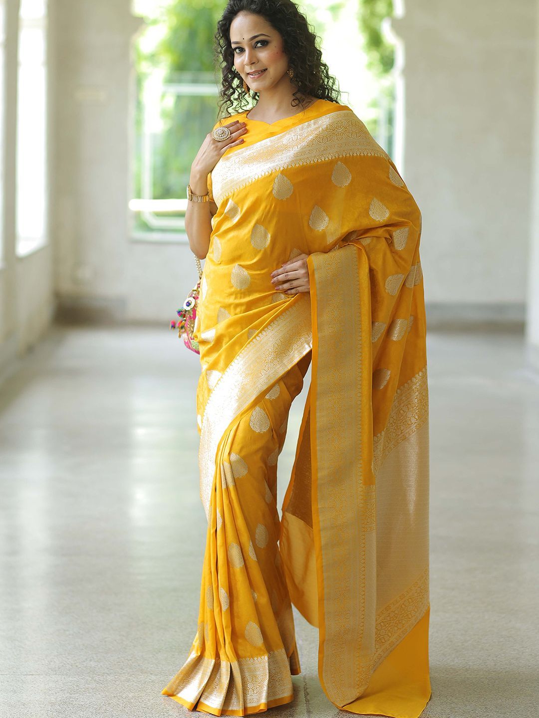 KALINI Woven Design Zari Banarasi Saree