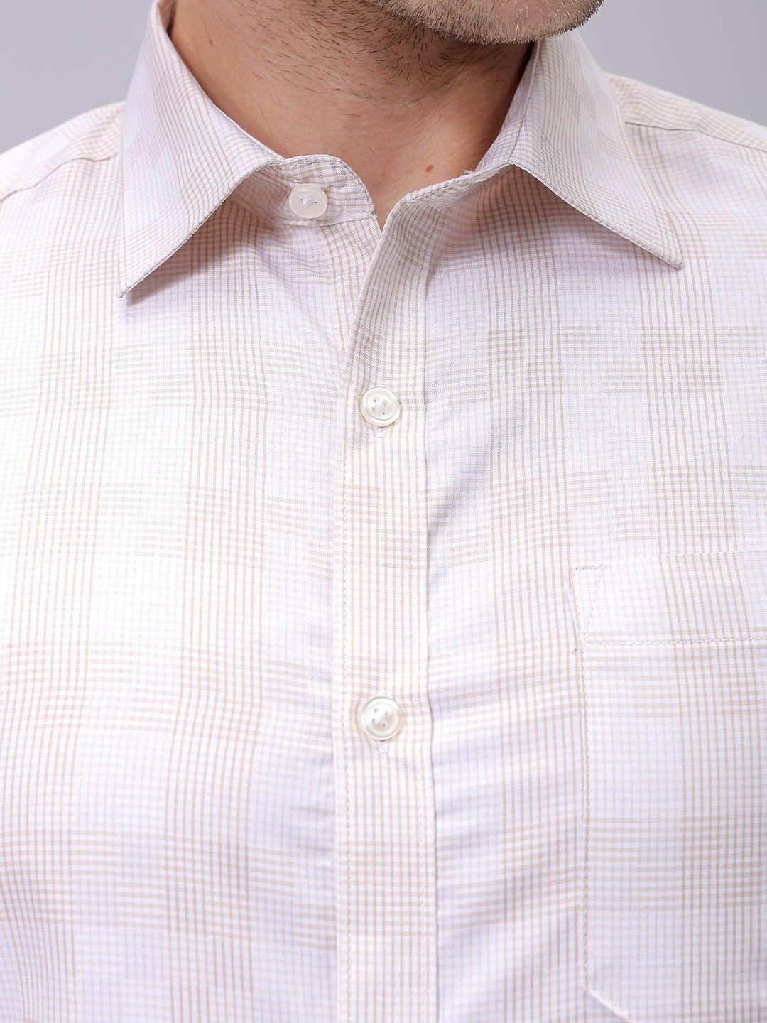 The Indian Garage Co. X Luxe Men Spread Collar Checked Slim Fit Formal Shirt