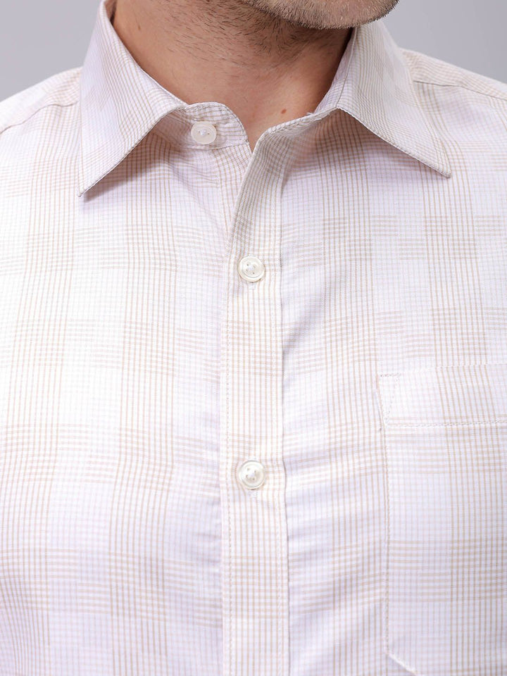 The Indian Garage Co. X Luxe Men Spread Collar Checked Slim Fit Formal Shirt